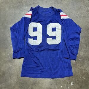 Vintage 50s 60s Blue/Red Rayon Varsity Football Jersey